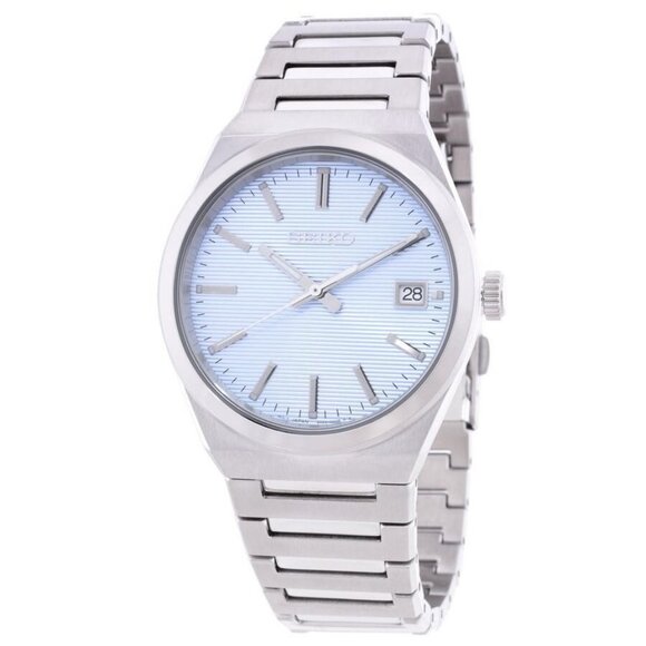 NWT Authentic Seiko Essentials Quartz Light Blue Dial Watch - Picture 1 of 3